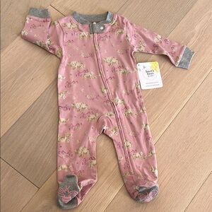 Burt's Bees Baby Pink Footed Pajamas